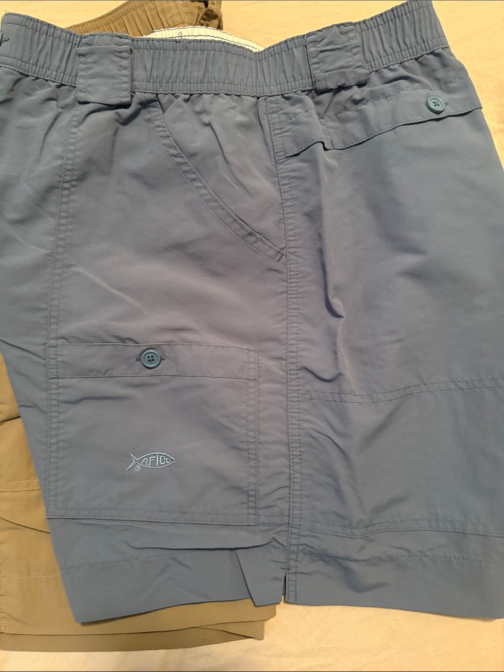 AFTCO Elastic-Waist Cargo Shorts - Blue, Olive, Navy (3-Pack)